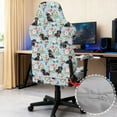 thumbnail image 3 of SCRAWLGOD Dachshund Rose Floral Print Blue Print 4 Pieces Gaming Chair Cover, Breathable Computer Chair Protector with Armrest Covers Washable Slipcover for High Back Gaming Chair with Elastic Band, 3 of 7