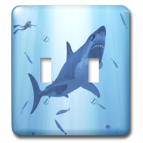 3dRose, Great White Shark, double toggle switch