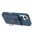 thumbnail image 3 of Wallet Phone Case Compatible with iPhone 16 Plus,With 360° Rotatable Finger Ring Holder Kickstand,Card Slots,PU Leather Shockproof Anti-fall Heavy Duty Rugged Phone Case,Blue, 3 of 12
