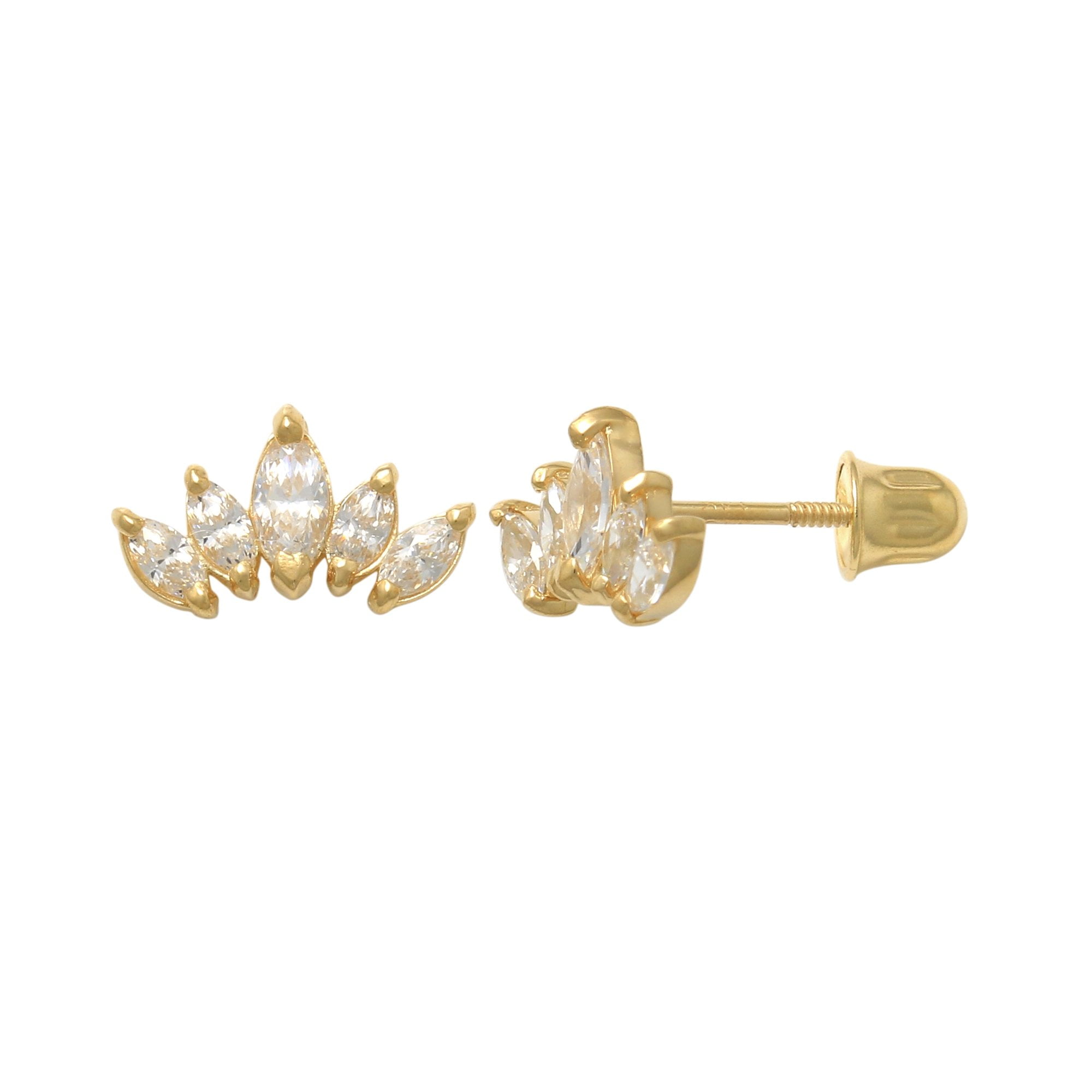 14Kt Gold Marquise Shape Earrings Puffed earrings 14Kt Gold Marquise Shape Earrings Puffed earrings