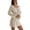 Beige, variant on Jane Wardrobe Women's Knitted Beach Cover Up Dress, V-Neck Long Bell Sleeve Hollow Out Backless Bow Tie Summer Casual Dress for Beach & Daily Wear, 1pc, S/M/L/XL