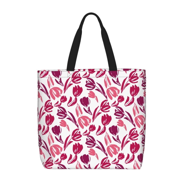 Balery Tulips Flowers Bolsa de Mano para Mujeres con Cremallera, Bolsa de Gimnasio con Compartimentos, Bolsa para Laptop, Bolsa para Trabajo