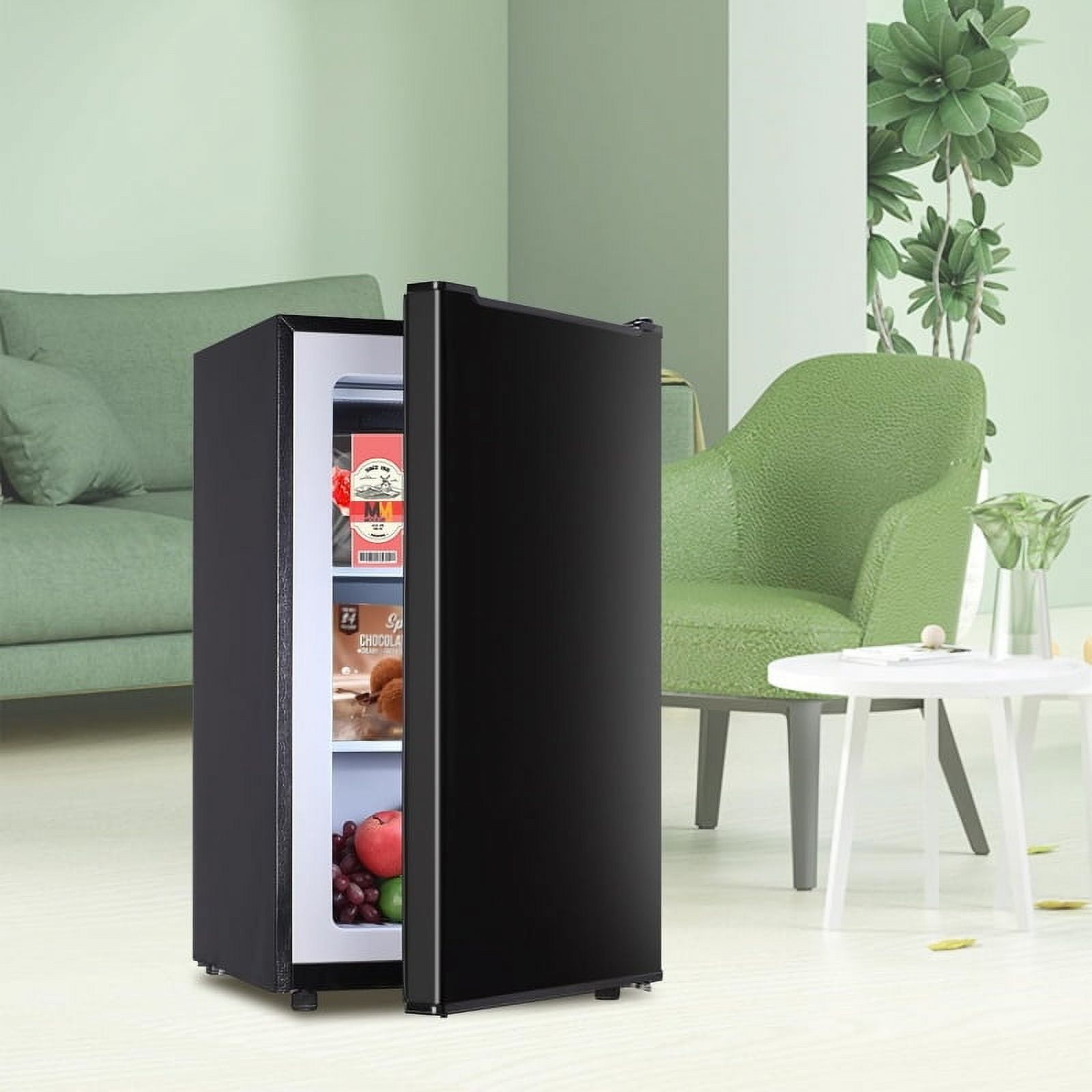3.6 Cu.Ft Small Freezer, Upright Freezer with Reversible Single Door, 3-Speed Temperature Adjustment (Down to -13°F), Freestanding Compact Freezer with 3-Layer Condenser Tube for Home, Kitchen