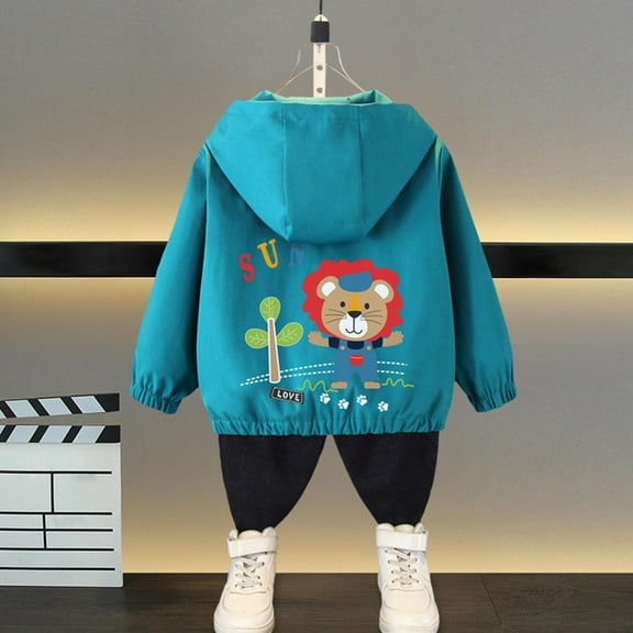 ATOGUTA Teen Boy Windbreaker Jacket Spring Fall Outerwear Windbreaker Zipper Lightweight Casual Coat Green, Kids Jackets 1T-11