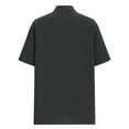 thumbnail image 5 of VSSSJ Mens Button Down Shirt Cotton Linen Short Sleeve Shirts Loose Fit Casual Solid Summer Banded Collar Beach Vacation Shirt Tops Dark Gray S, 5 of 6