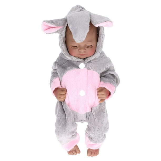 25cm Newborn Baby Doll Adorable Realistic Soft Silicone Reborn Baby Dolls Role Play Toy Birthday Gift Closed Eyes