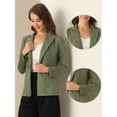 thumbnail image 2 of DARING DIVA Lapel Collar Long Sleeve Faux Suede Blazer XS Army Green, 2 of 6