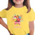 thumbnail image 1 of Zpanxa T-Shirts pour Tout-Petites Fille Imprimé Fête des Mères Col Rond Manches Courtes Haut Polyester Spandex 12-13 Ans, 1 of 5
