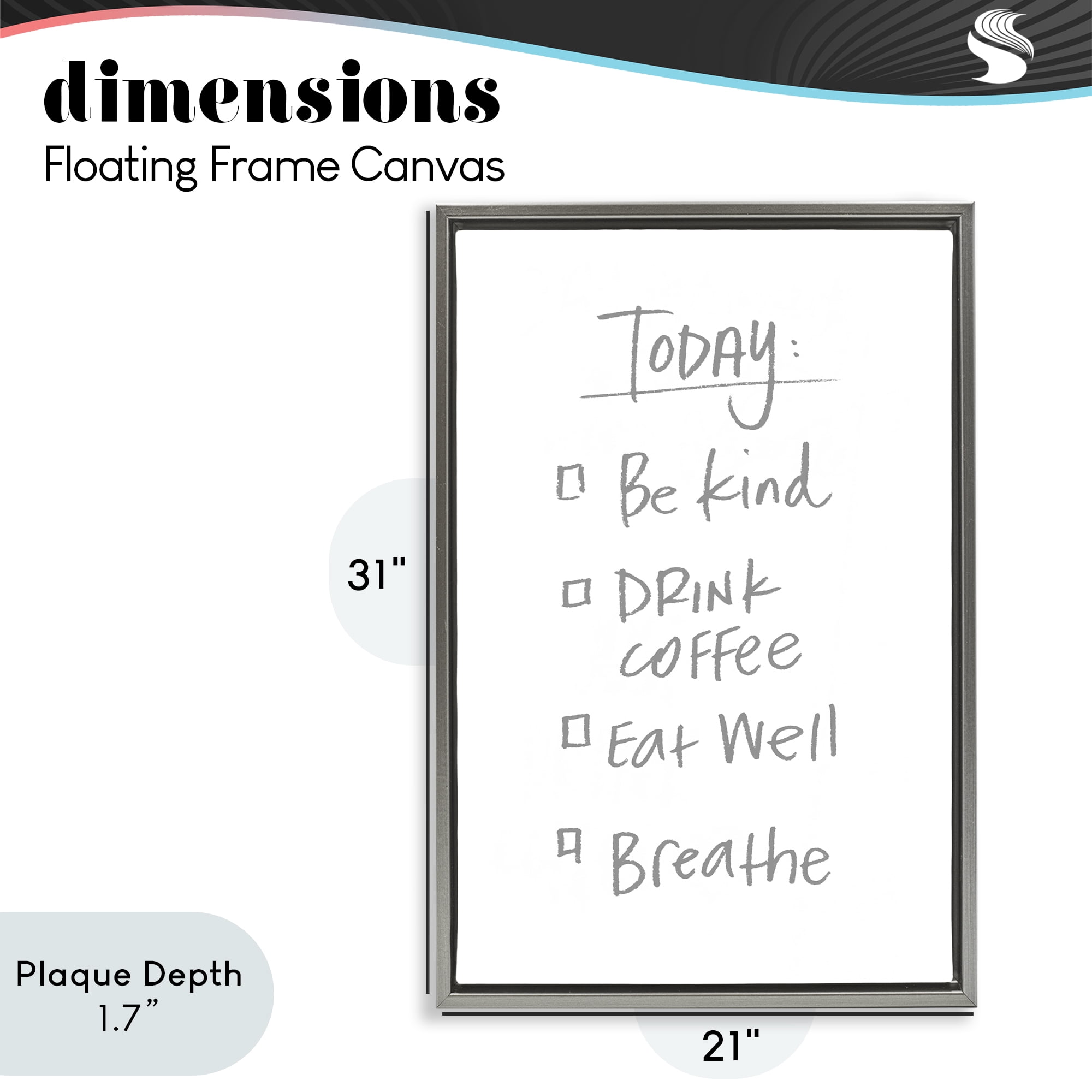 Stupell Industries Simple Today's Checklist Gray Framed Floater Canvas Wall Art, design by SD Graphics Studio