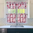 thumbnail image 3 of Cherry 3-Piece Kitchen Curtains Set Kitchen Curtains Sets with Valance for Windows Rod Pocket Machine Washable Kitchen Decor(54"x18"+2x27.5"x24"), 3 of 6