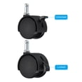 thumbnail image 5 of 1.6" Swivel Caster Nylon 360 Degree Universal Circlip Stem Wheel with Brake, 6 Pack, 5 of 6