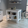 thumbnail image 2 of FM FURNITURE Brooklyn Kitchen Island with Open Storage Engineered Wood White, 2 of 8