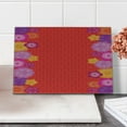 thumbnail image 2 of Valentine's Day Cutting Board, Auspicious Pattern from Culture with Different Chinese Bellflower Borders, Decorative Tempered Glass Cutting and Serving Board, Small Size, Multicolor, by Ambesonne, 2 of 5
