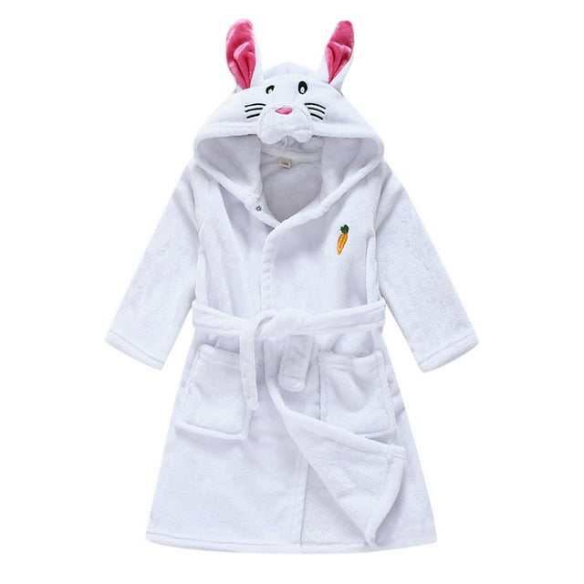 Hfolob Kids Girl Coat Unisex Animal Face Hooded Towel And Plush Animal Face Robe Pretty Elephant Bathrobe