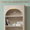 thumbnail image 6 of Aitjunz 77.6" Tall Pantry Cabinet, Kitchen Pantry Storage Cabinet with Adjustable Shelves, Open Storage and 2 Fluted Doors, Freestanding Kitchen Cabinet for Dining Room, Cream, 6 of 8
