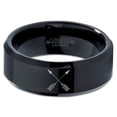 thumbnail image 2 of Tungsten Archery Bow Arrows Crossed Band Ring 8mm Men Women Comfort Fit Black Beveled Edge Polished, 2 of 4