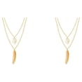 thumbnail image 1 of yingyy Chain Necklace Leaves Adjustable Multi-layer Chokers Leaf Exaggerated Hanging Layered Necklaces Daily Wear Accessories Gold 2Set, 1 of 6
