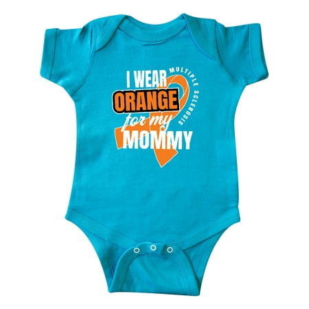 

Inktastic I Wear Orange For My Mommy Multiple Sclerosis Awareness Gift Baby Boy or Baby Girl Bodysuit