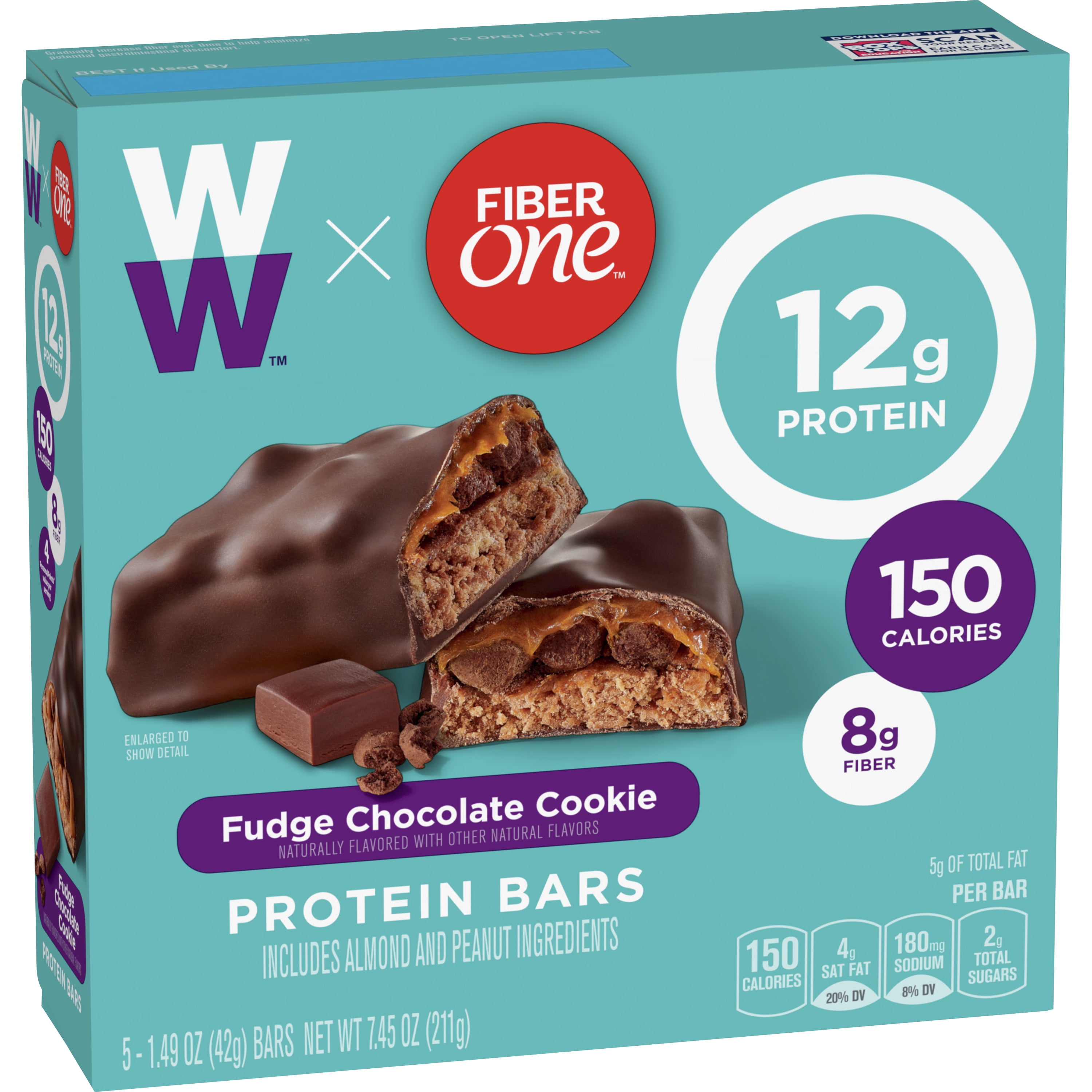 Fiber One Weight Watchers Chewy Protein Bars, Peanut Butter Cocoa
