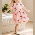 thumbnail image 2 of Robes pour Filles Enfants Tout-Petits Filles Été Coton Robe en Dentelle Manches Courtes à Volants Évasée Midi Décontractée Robes Tout-Petit Robe Rose 4 Ans-5 Ans, 2 of 6