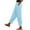 Light Blue, variant on Kvture Cotton Linen Pants for Women Wide Leg Elastic Straight Leg Lounge Trousers Drawstring Lightweight Summer Beach Pants Light Blue L