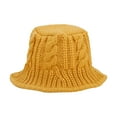 thumbnail image 3 of Women's Handwoven Knitted Bucket Hat Winter Coarse Yarn Windproof Fisherman Cap, 3 of 4