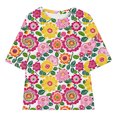 thumbnail image 7 of Shirts for Teens Girls Aesthetic Round Neck Tops for Teen Girls Short Sleeve T Shirts for Teens Floral Shirt Kids Boys Girls Blouses Size 7-8 my order, 7 of 7