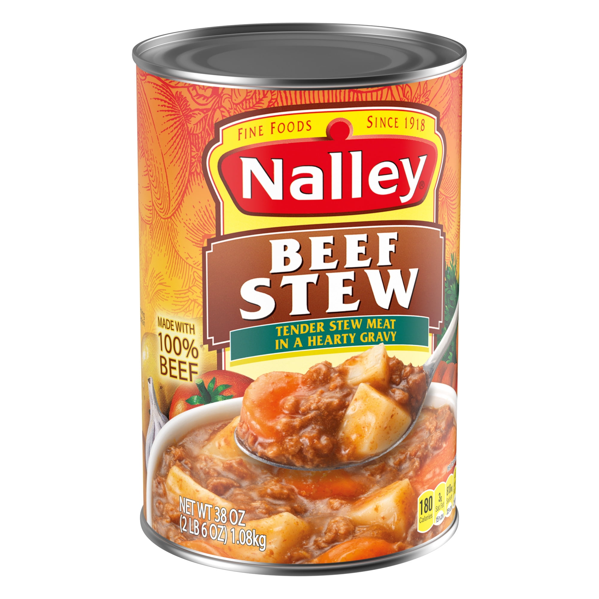 Nalley Chunky Beef Stew With Vegetables in a Hearty Gravy, 9g Protein Per Serving, 38 oz. Can