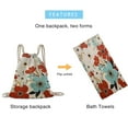 thumbnail image 4 of Lksixu 2 in 1 Packable Beach Towel & Backpack, Floral Print Microfiber Beach Towel with Built-in Storage, Sand Free Quick Dry Bath Towel Convertible Beach Mat & Carry Bag for Pool Camping Travel, 4 of 9
