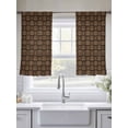 thumbnail image 5 of Dark Brown Rattan Sheer Curtains 45 Inch Length 2 Panels Set, Vintage Abstract Wicker Texture Voile Window Treatment Rod Pocket Small Kitchen Curtains Drapes for Bedroom 52"x45"x2, 5 of 7