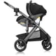 thumbnail image 3 of Sistema de viaje Evenflo Pivot Suite con asiento infantil para automóvil LiteMax con barra antirrebote Dunloe Black, 3 of 5