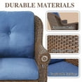 thumbnail image 6 of PARKWELL Outdoor Patio Wicker Chairs Set of 2,Weather Resistant Rattan Lounge Armchairs with Deep Seat Anti-Slip Cushion,Navy, 6 of 10