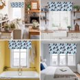thumbnail image 5 of Summer Marine Life Valance Curtain Watercolor Navy Blue Sea Turtle Ocean Seaweed Wave Window Valances Rod Pocket Short Curtains Window Treatments for Kitchen Bedroom Bathroom Laundry 60" x 18", 5 of 9