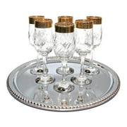 Italian Collection Greek Key 'Tulip' 8 oz Crystal Champagne Flutes Glasses Gold