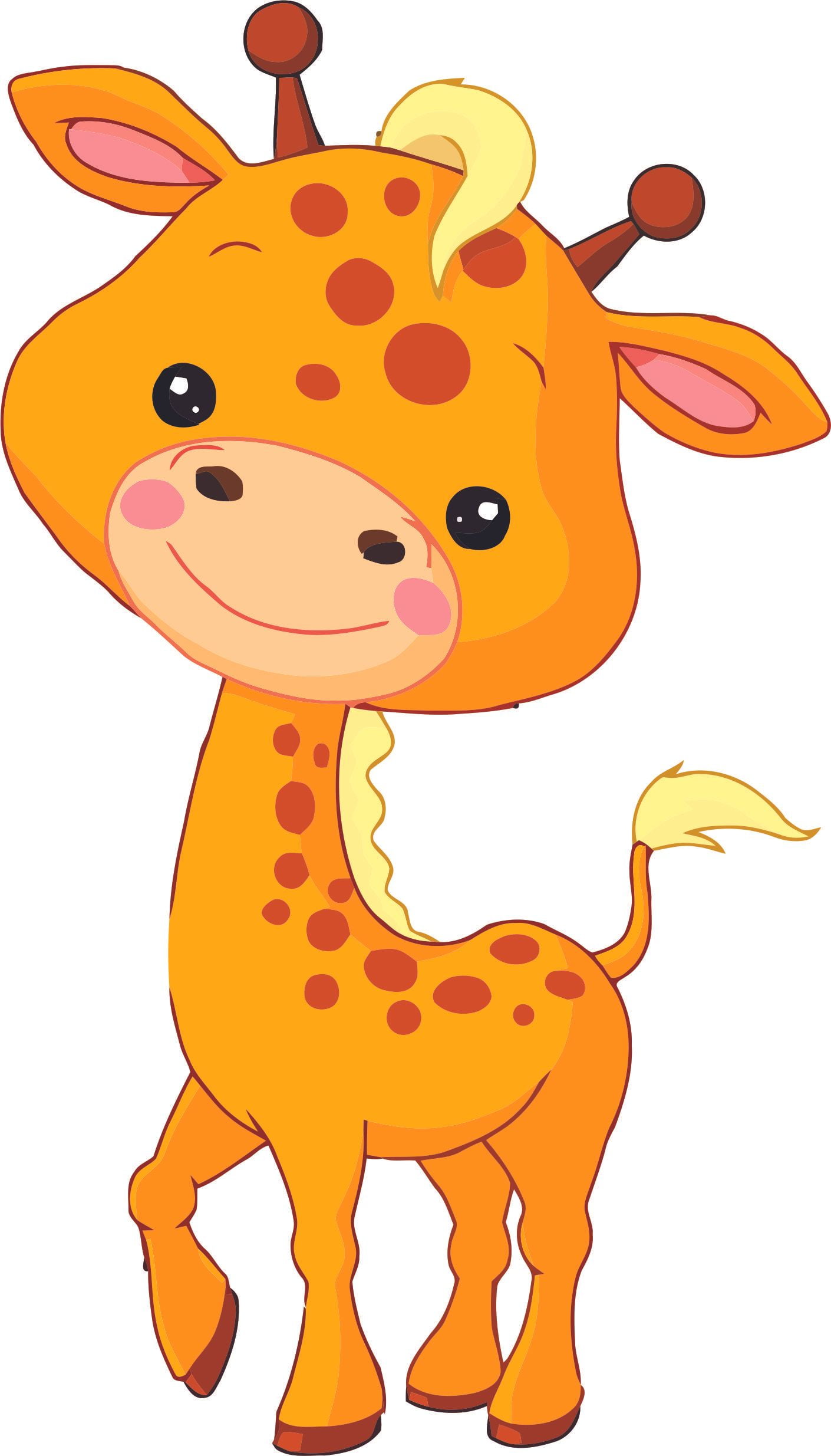 Baby Giraffe Giraffes Animal for Kids Rooms Zoo Safari Animals Cartoon  Design Wall Decals for Bedroom Bathroom Animal Animals Children's  Decorations Kids Vinyl Art Decal Walls Rooms Size (30x15 inch) 
