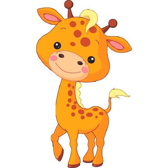 Baby Giraffe Giraffes Animal for Kids Rooms Zoo Safari Animals Cartoon Design Wall Decals for Bedroom Bathroom Animal Animals Children's Decorations Kids Vinyl Art Decal Walls Rooms Size (20x12 inch)