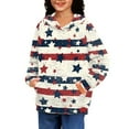 thumbnail image 2 of DISNIMO Kids American Flag Hoodie Girls Star Star Hoodie Boys Striped Hoodie Kids Pullover Hoodie Streetwear Teens Girl Hooded Sweatshirt Boys 14-16 Hoodies Sweatshirts Fourth Of July Hoodie, 2 of 7