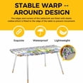 thumbnail image 4 of Blue Purple Floral Table Cloths for 8 Foot Rectangle Tables, Spring Country Hydrangea Flower Truck Patio Waterproof Elastic Fitted Tablecloths, Washable Rectangular Table Cover for Camping, 4 of 8