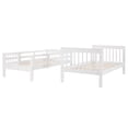 thumbnail image 5 of SESSLIFE Wood Bunk Bed with Staircase, White Twin Bunk Beds, Twin Over Twin Bunk Bed with Storage Shelves and Full Length Guardrail, No Box Spring Required, TE1308, 5 of 9
