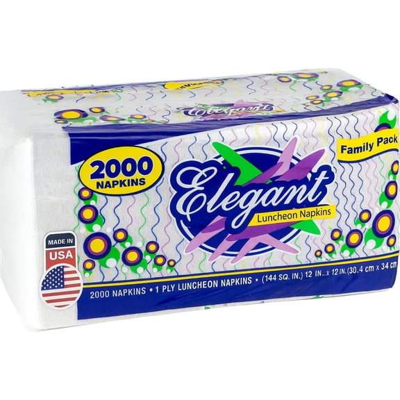 Stock Your Home 12 Inch Disposable Napkins - 1 Ply White Dinner Napkins - Paper Napkins for Dinner, Parties, Crafts, Daily Use - 2000 Pack