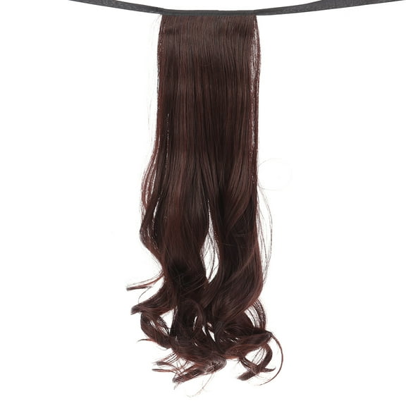 Raindrops Curly Ponytail Hair Extensions 1Set Dark Brown High Temperature Fiber For Women Cosplay Festivals