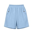 thumbnail image 7 of Utoimkio Women's Crinkle Gauze Shorts,Elastic High Waist with Button Detail Pockets, 7 of 7