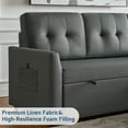 thumbnail image 6 of MERLUXY 84" Sofa Bed, Reversible Pull Out Couch with Storage Chaise for living Room, 3 Seater, Gray, 6 of 9