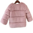 thumbnail image 4 of NAISIBABY Faux Fur Coat for Girls, Super Soft Warm Fuzzy Buttons Winter Dress Plush Parka Outwear Pink 7T, 4 of 5
