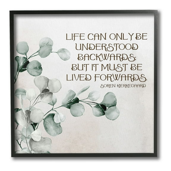 Stupell Industries Soren Kierkegaard Quote Inspirational Painting Black Framed Art Print Wall Art, 12 x 12