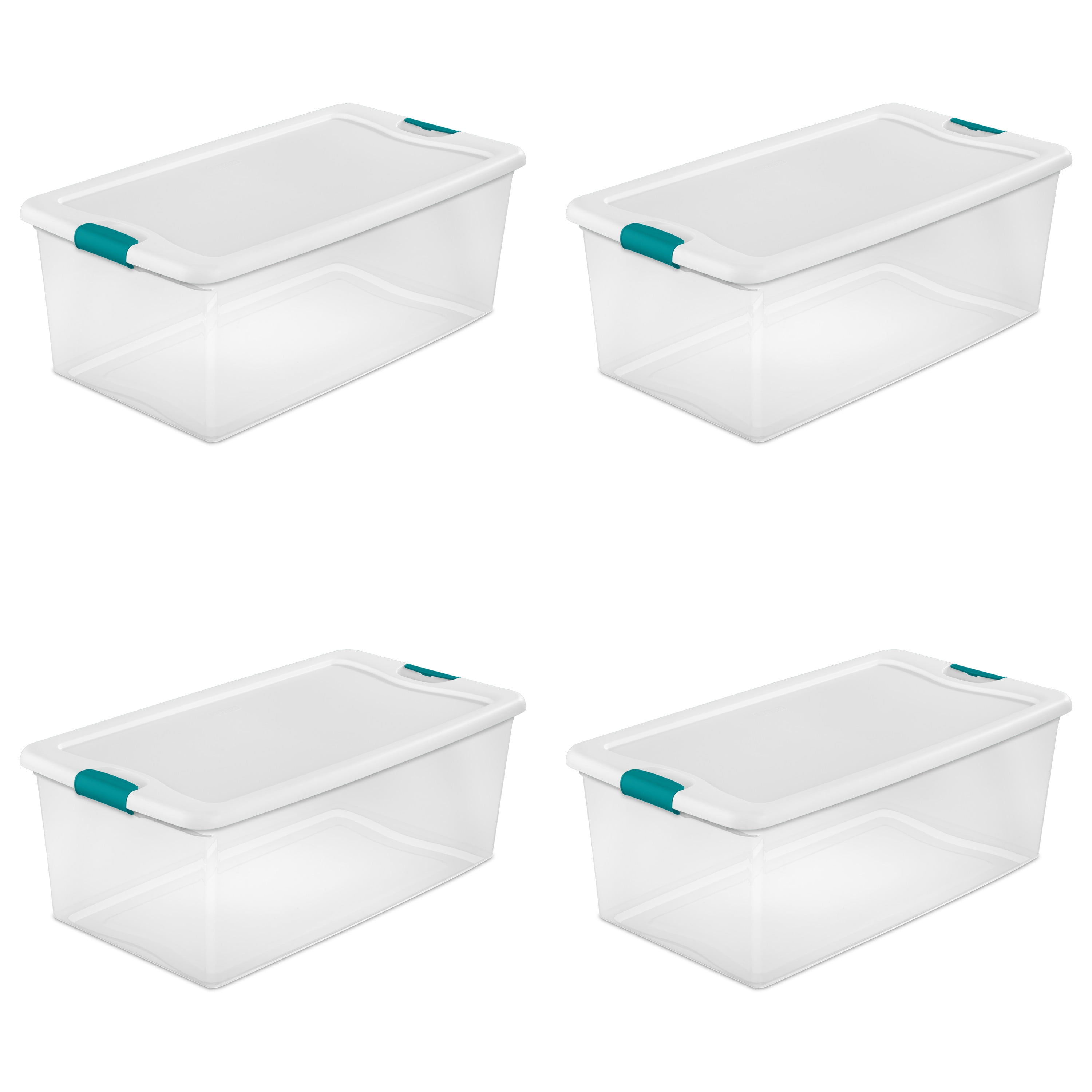 Sterilite 106 Qt. Latching Box White Set of 4
