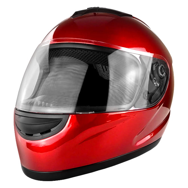 2 Visors Comes with Clear Shield and Free Smoked Shield MMG 118S Motorcycle Full Face Helmet DOT Street Legal Spikes Red