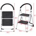thumbnail image 2 of Costway 2 Step Ladder Folding Stool Heavy Duty Industrial Lightweight 330lbs, 2 of 10