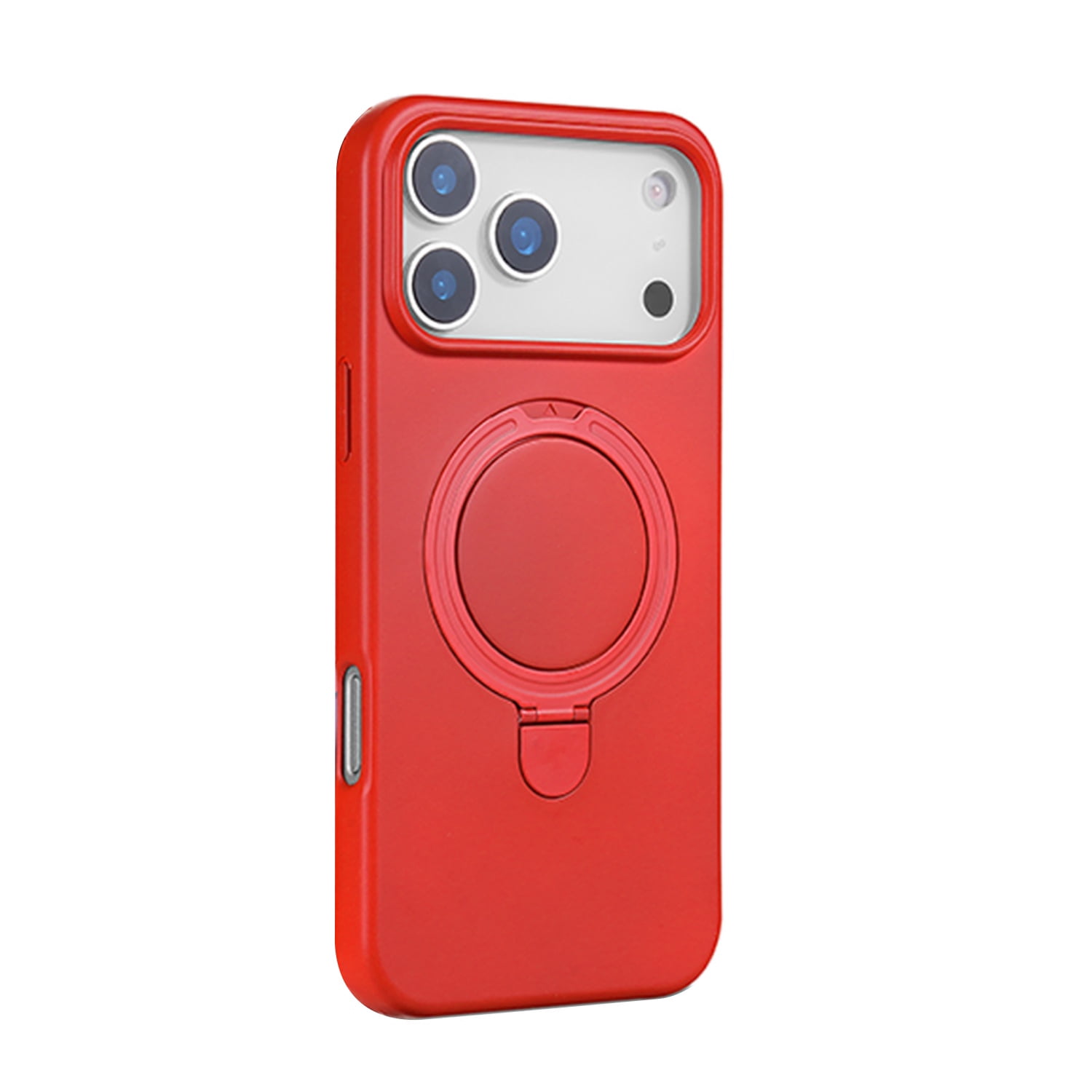 Soft Silicone Stand Case with Magsafe for iPhone 17 Pro - Red