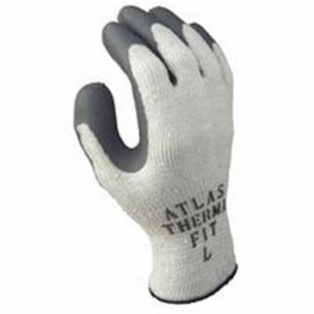 Best Glove 845-451L-09 Atlas Therma-Fit 451 Latex Coated Gloves, Light Gray-Dark Gray,